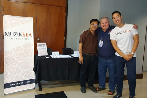 Butch de Juan and Thomas Schüle from INTERKULTUR Center and Gerald Tan from MUZIKSEA at the 2019 Philippine Choral Directors Association Convention in Manila. © INTERKULTUR Philippines