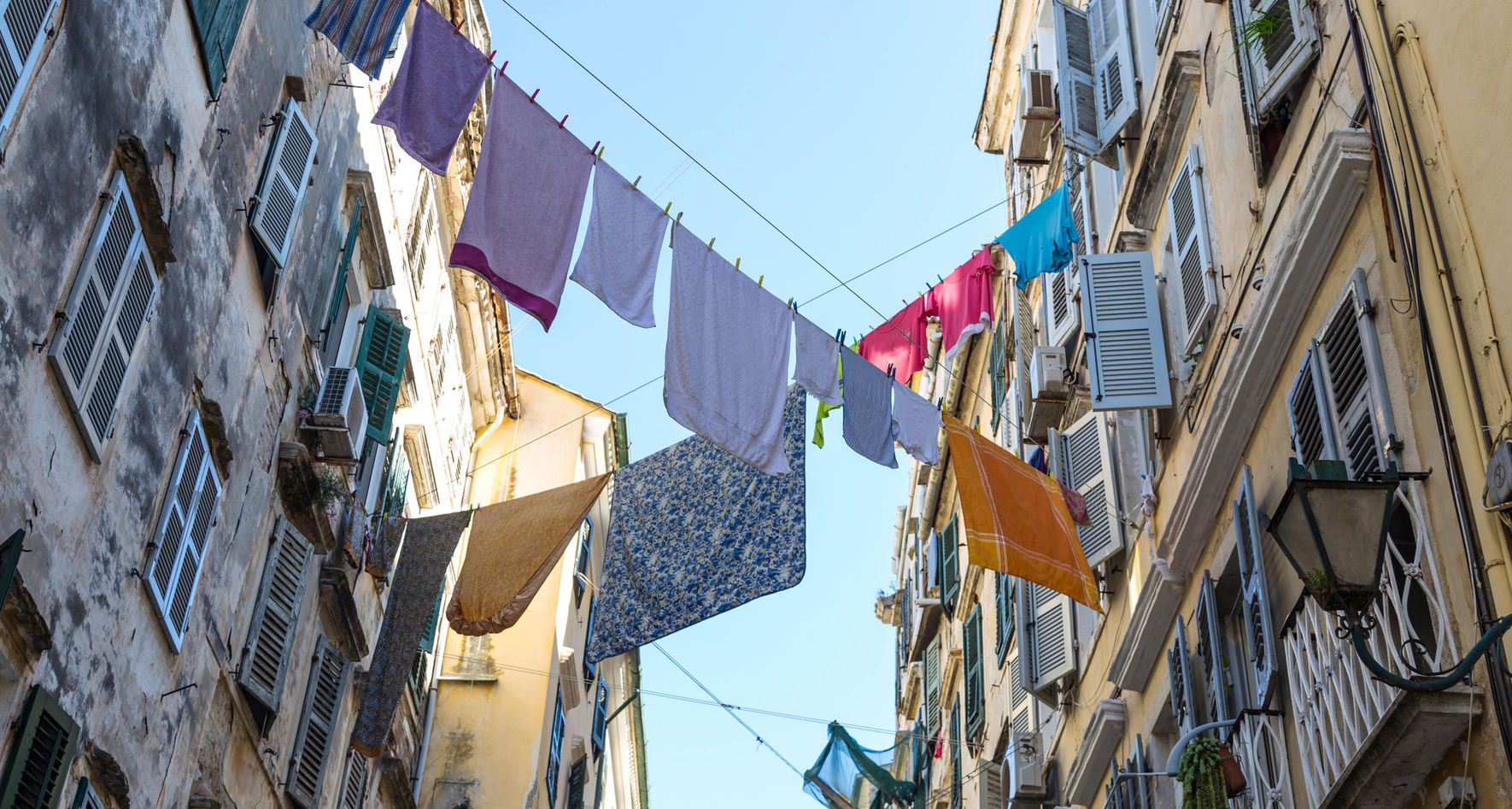 Clotheslines in the streets of Corfu © fotolia