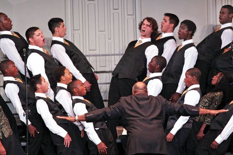 Choreography during a choral performance