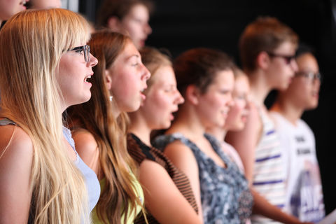 Choir during rehearsal