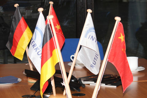 Chinese and German flags