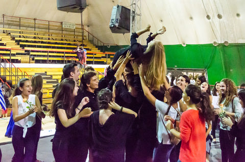 Happy singers after the Award Ceremony in Kalamata 2015