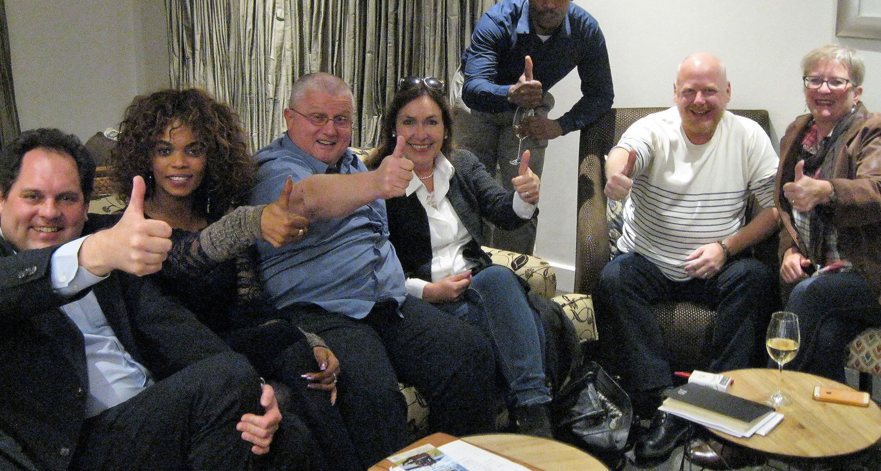 f.l.t.r. Christoph Höppel, Desirée Oliphant, Thomas Schüle, Trish Downing, Albert Kayongo, Christian Grosch and Alta Mare