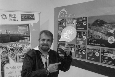 Guntars Gedulis promoting the World Choir Games 2014 in Riga, Latvia © INTERKULTUR