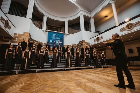Choir singing on stage at RIGA SINGS 2019 © Krists Luhaers